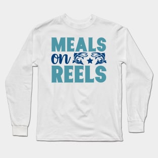 Meals on Reels Fishing Summer Hobby Professional Fisherman For Dads Long Sleeve T-Shirt